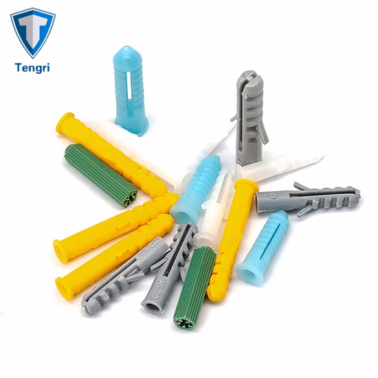 Colorful Plastic Screw Anchor Expansion Anchors Drywall Wall Plug Nylon Fisher Plug Fixing Furniture Screws Solid Wall Anchor Plug for Concrete Construction