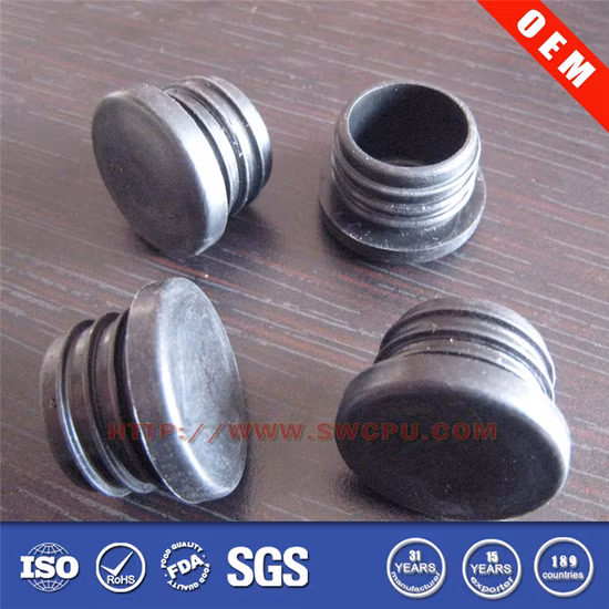 Custom Black PP Plastic Round Screw Cap/ Plug for Pipe