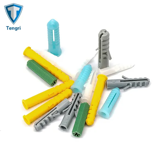 Colorful Plastic Screw Anchor Expansion Anchors Drywall Wall Plug Nylon Fisher Plug Fixing Furniture Screws Solid Wall Anchor Plug for Concrete Construction 
