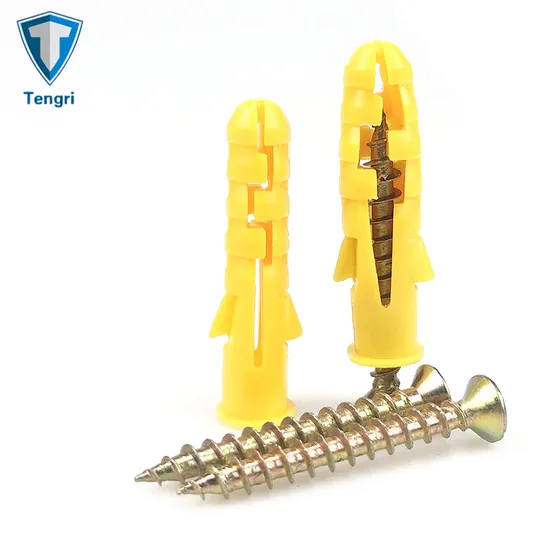 Colorful Plastic Screw Anchor Expansion Anchors Drywall Wall Plug Nylon Fisher Plug Fixing Furniture Screws Solid Wall Anchor Plug for Concrete Construction 